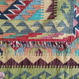 Kilim Rug Classic, Handmade Artisan Afghan Turkish Aztec Geometric Wool 187x126 cm - thumbnail 3