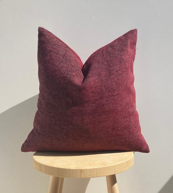 Burgundy Luxury Linen Pillowcase, Decorative Throw Pillow, Pillow For Sofa Couch, 20x20 - image 1
