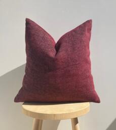 Burgundy Luxury Linen Pillowcase, Decorative Throw Pillow, Pillow For Sofa Couch, 20x20 - thumbnail 1
