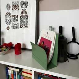 Metal Desk Organizer, Magazine Holder, Vertical Brochure Colorful Desktop Organizer, Home Office Decor