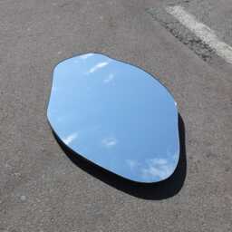 Freeform Organic Shape Mirror With Minimalist Bronze Patina Frame - B - thumbnail 3