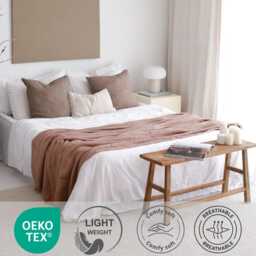 Soft Bedspread Queen King, Muslin Bed Cover, Organic Cotton Bedspread, Brown Blanket - thumbnail 3