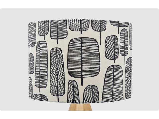 Retro Black White Lampshade Table Floor Lamp/Ceiling Pendant Small Medium Large, 15cm 20cm 25cm 30cm 35cm 40cm, UK Fabric Drum Light Shade - image 1