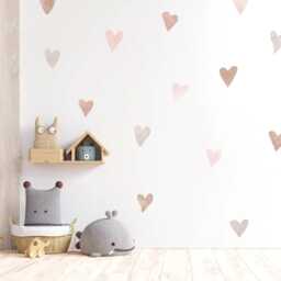 Boho Watercolor Heart Wall Decals Neutral Nursery Decor - thumbnail 2