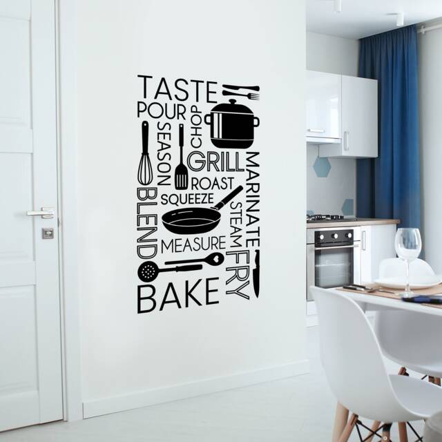 Kitchen Words Wall Sticker Decal Cloud Lettering Dining Room Home Decor Art Transfer - image 1