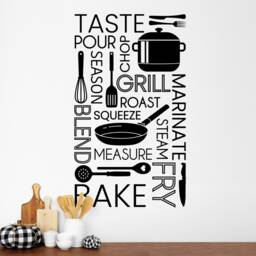 Kitchen Words Wall Sticker Decal Cloud Lettering Dining Room Home Decor Art Transfer - thumbnail 3