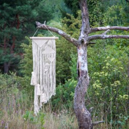 Macrame Wall Hanging Woven Modern Macrame Bohemian Eco Home Decor Geometric Boho Art Cotton Tapestry White - thumbnail 3