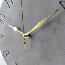 Charcoal Concrete Wall Clock Modern Minimalist Design With Gold Hands - thumbnail 3