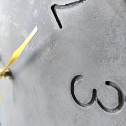 Charcoal Concrete Wall Clock Modern Minimalist Design With Gold Hands - thumbnail 4
