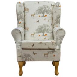 Tatton Nature Handmade Wingback Armchair - Fireside Accent Upholstered Chair British Bespoke Made - thumbnail 2