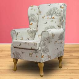 Tatton Nature Handmade Wingback Armchair - Fireside Accent Upholstered Chair British Bespoke Made - thumbnail 3