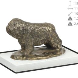 Polish Lowland Sheepdog, Dog On White Wooden Base Statue, Limited Edition, Artdog - thumbnail 4