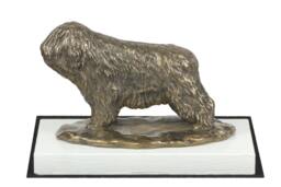 Polish Lowland Sheepdog, Dog On White Wooden Base Statue, Limited Edition, Artdog - thumbnail 1