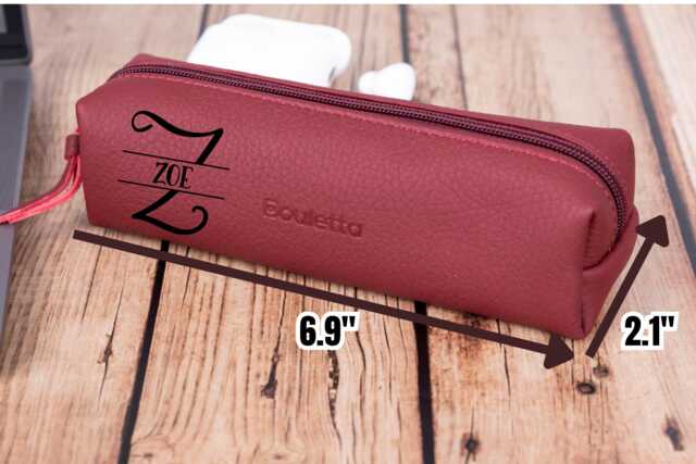 Pencil Leather Case, Custom Laser Engraved Pen Box - image 1