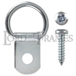 standard Single D Rings Nickel Brass Bronze + Screws Picture Framing Frame Mirror Hanging Drings - thumbnail 2