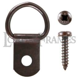 standard Single D Rings Nickel Brass Bronze + Screws Picture Framing Frame Mirror Hanging Drings - thumbnail 4