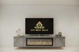 Media Wall Package - 2M Floating Unit 40' Electric Fire