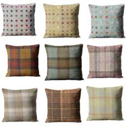 Abraham Moon, Huntingtower, Wheat, 100% Wool Plaid, Checked Tartan Cushion Cover - thumbnail 3
