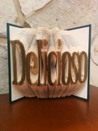 Delicioso - Folded Book Art Fully Customizable, Spanish, Cook, Kitchen - thumbnail 1