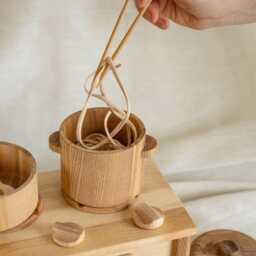 Montessori Wooden Kitchen Set Pretend Play Cooking Toys For Toddlers - thumbnail 4