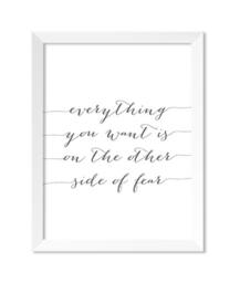 Fear Home Wall Art - Modern Decor Poster Gift For Her Minimalist Print Quote Office D??cor Black & White - thumbnail 2
