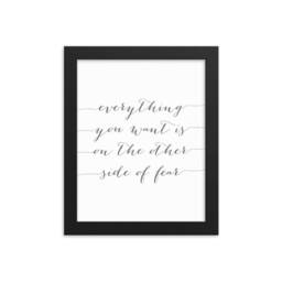 Fear Home Wall Art - Modern Decor Poster Gift For Her Minimalist Print Quote Office D??cor Black & White - thumbnail 1