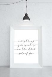 Fear Home Wall Art - Modern Decor Poster Gift For Her Minimalist Print Quote Office D??cor Black & White - thumbnail 3