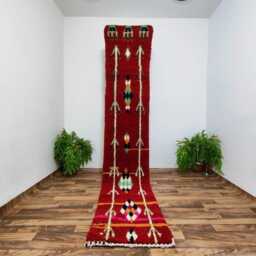 Handwoven Beni Ourain Runner Rug Authentic Moroccan Berber Wool - thumbnail 2