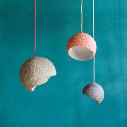 Small Lamp Shade For Nursery, Baby Night Light From Paper Mache Globe Nano - thumbnail 3