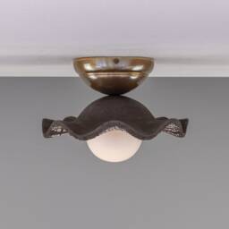 Rivale Ceiling Light With Wavy Ceramic Shade, Black Clay 8.25 - thumbnail 2