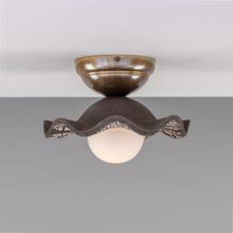 Rivale Ceiling Light With Wavy Ceramic Shade, Black Clay 8.25