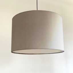 Cream Velvet Drum Lampshade, White Lining, Bedside Or Ceiling Shade