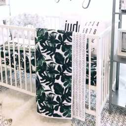 Crib Sheet - Tropical Custom Printed Crib Sheet, Baby Bedding, Modern Nursery Decor, Fitted Gift - thumbnail 3