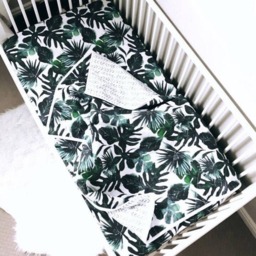 Crib Sheet - Tropical Custom Printed Crib Sheet, Baby Bedding, Modern Nursery Decor, Fitted Gift - thumbnail 2