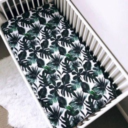 Crib Sheet - Tropical Custom Printed Crib Sheet, Baby Bedding, Modern Nursery Decor, Fitted Gift - thumbnail 1