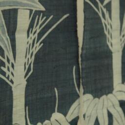 "Traditional Linen Noren, Door Way Curtain. Bamboo On Blue. - We11-31 35""W X 59" - thumbnail 4
