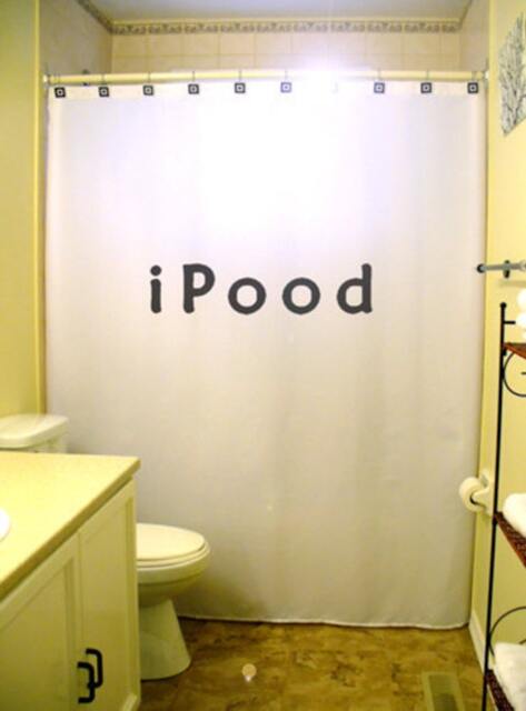 Ipood Funny Shower Curtain, Toilet Humor Bathroom Decor - image 1