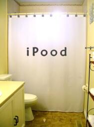 Ipood Funny Shower Curtain, Toilet Humor Bathroom Decor - thumbnail 1