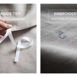 Natural Linen Bedding Set, Stonewashed European Linen, Zipper Closure - thumbnail 4