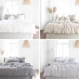 Natural Linen Bedding Set, Stonewashed European Linen, Zipper Closure - thumbnail 3