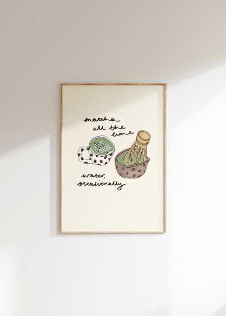 Matcha All The Time. Water, Occasionally Wall Print - Lovers Poster Music Art Harry Styles Inspired Artwork - image 1