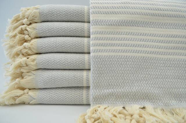 "Light Gray Towel, Hammam Towel, Soft Towel, Turkish Towel, 40""x70" - image 1
