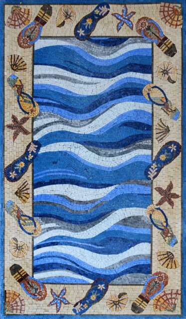 Beach Flip Flops Marble Mosaic - image 1