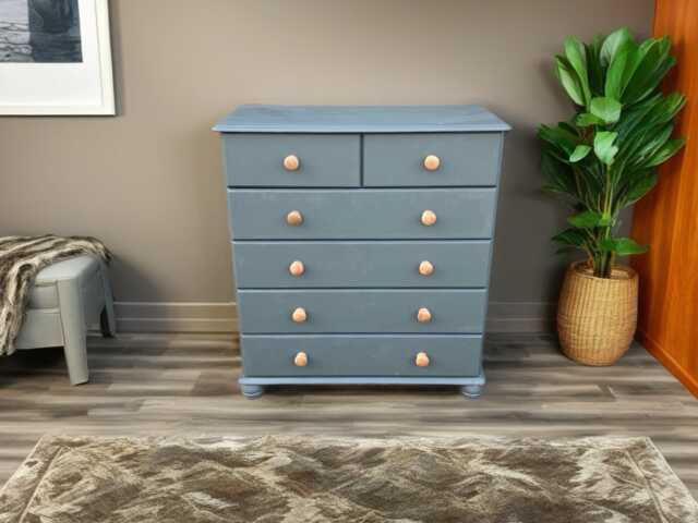 Pine Chest Of Drawers/ 6 Bedroom Storage/ Everett Green - image 1