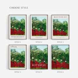 Rousseau Tropical Forest Print, Monkey Jungle Art, Exotic Floral Canvas - Digital - thumbnail 2