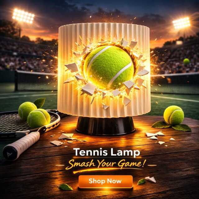 3D Printed Tennis Ball Night Light - Sports Desk Lamp - image 1