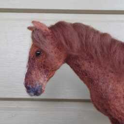 Horse Sculpture Custom Needle Felted Horse Original Felt Art - thumbnail 3