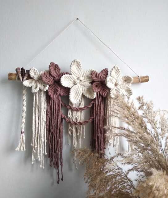 Macrame Flower Wall Hanging Bohemian Home Decor - image 1
