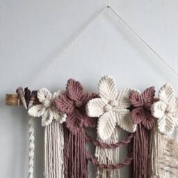 Macrame Flower Wall Hanging Bohemian Home Decor - thumbnail 2