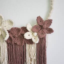Macrame Flower Wall Hanging Bohemian Home Decor - thumbnail 4